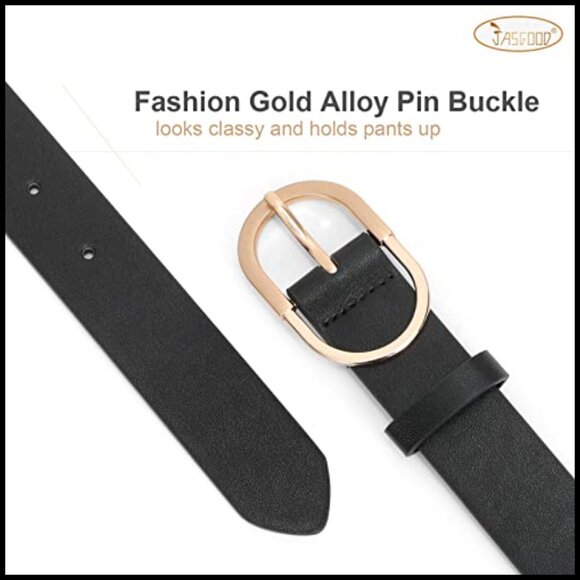 Women\'s PU Leather Belt with Gold Buckle for Jeans Pants main image 6